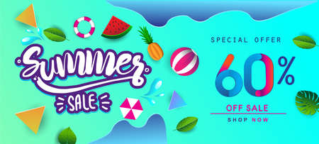 Summer sale background layout for banners, invitation, posters, brochure, voucher discount.Vector...