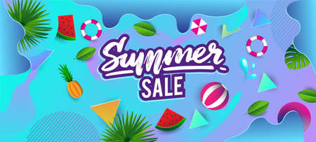 Summer sale background layout for banners, invitation, posters, brochure, voucher discount.Vector...