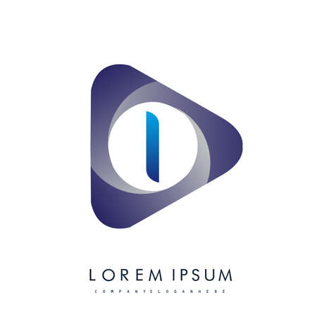 I letter logo in the triangle shape, font icon, Vector design template elements for your Business or company identity.のイラスト素材
