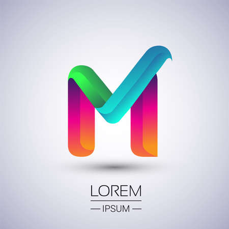 M letter colorful logo, Vector design template elements for your Logo And company identity.のイラスト素材