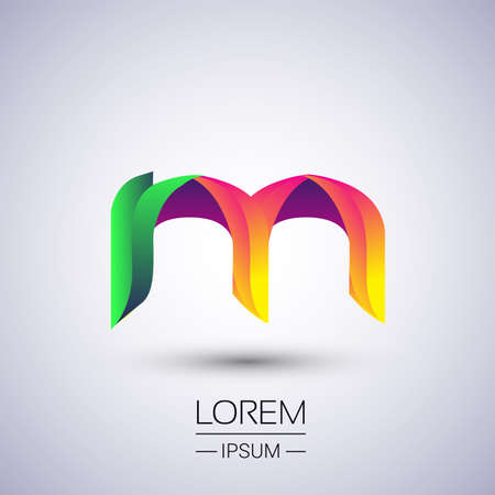 M letter colorful logo, Vector design template elements for your Logo And company identity.のイラスト素材