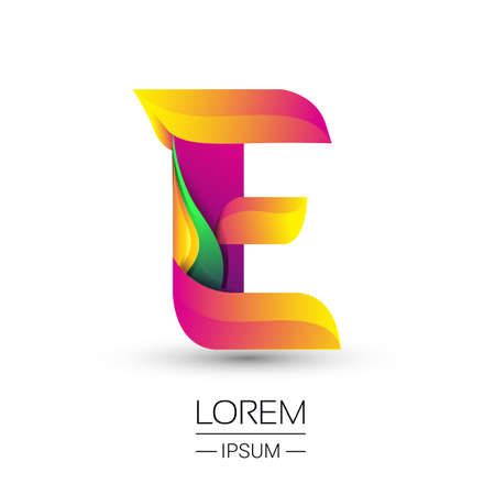 E letter colorful logo, Vector design template elements for your Logo And company identity.のイラスト素材