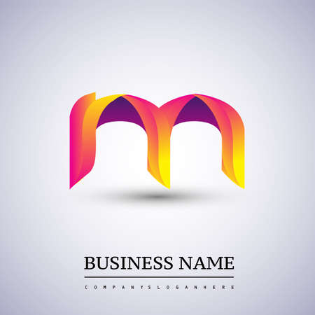 M letter colorful logo, Vector design template elements for your Logo And company identity.のイラスト素材