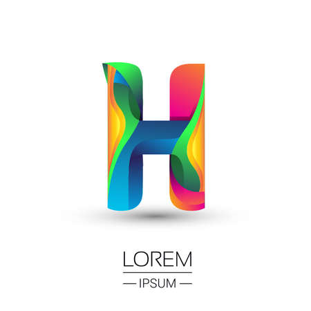 H letter colorful logo, Vector design template elements for your Logo And company identity.のイラスト素材