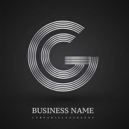 Letter CG logo design circle G shape. Elegant silver colored, symbol for your business name or company identity.のイラスト素材