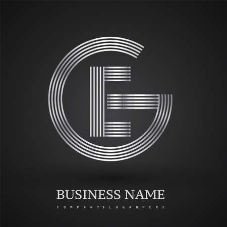 Letter GE logo design circle G shape. Elegant silver colored, symbol for your business name or company identity.のイラスト素材