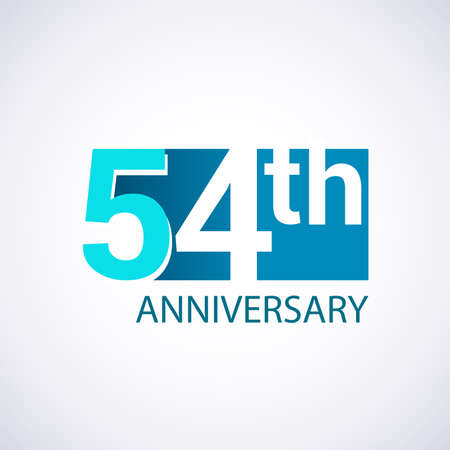 Template  54 anniversary blue colored vector design for birthday celebration.のイラスト素材