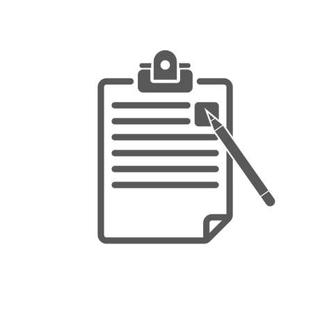Document icon vector isolated on white background, paper and pen symbol for your design, logo, application, UI.のイラスト素材
