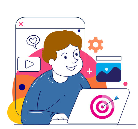 Digital marketing concept illustrations. Modern flat design illustration of Data Analysis.のイラスト素材