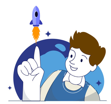 Business concept illustrations. Startup Business, Successful startup management, online communication, e-commerce, project management, finance and marketing.のイラスト素材