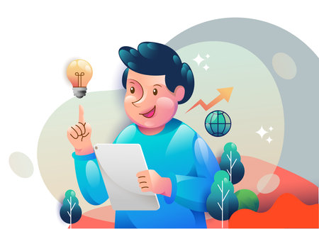 Digital marketing concept illustrations. Modern flat design illustration of Data Analysis.のイラスト素材