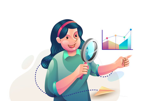 Digital marketing concept illustrations. Modern flat design illustration of Data Analysis.のイラスト素材