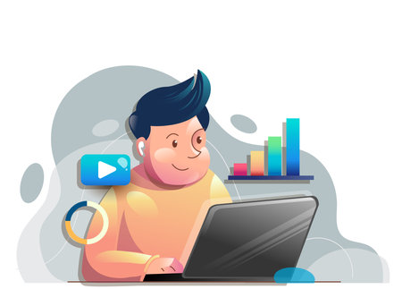 Digital marketing concept illustrations. Modern flat design illustration of Data Analysisのイラスト素材