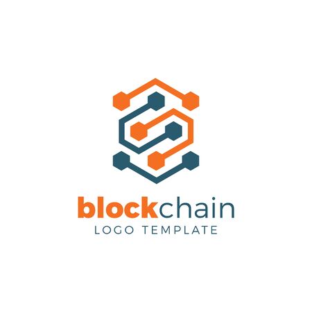 Blockchain & Crypto Currency Vector Logo Templateのイラスト素材