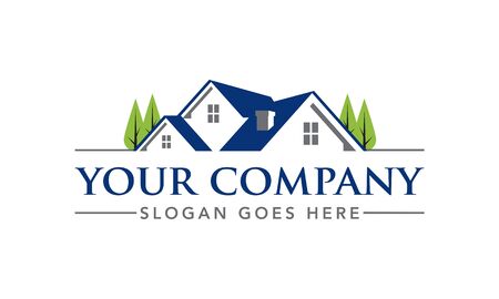 Real Estate Agent Realtor Roofing House Vector Logo Templateのイラスト素材