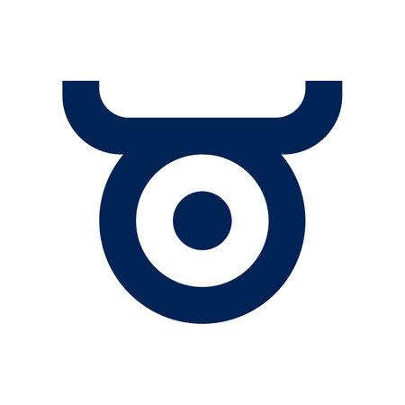 Bull head icon and logo template in abstract simple line artのイラスト素材