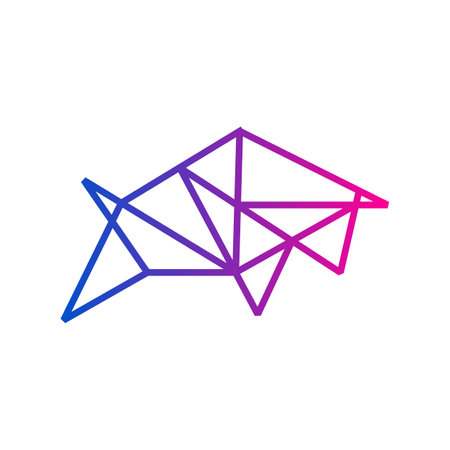 Bull icon logo template in abstract polygon line artのイラスト素材