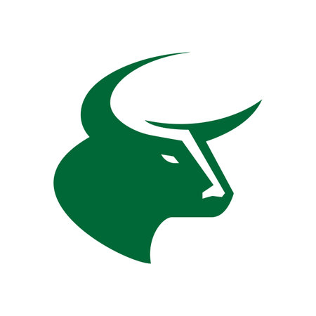 Bull head silhouette icon and logo templateのイラスト素材