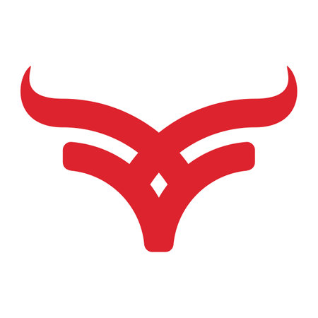 Bull head icon and logo template in abstract line artのイラスト素材