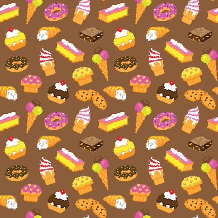 Pastry cake seamless patternのイラスト素材