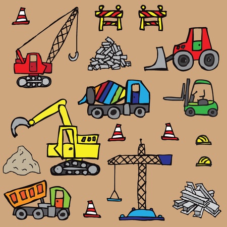 Construction seamless patternのイラスト素材
