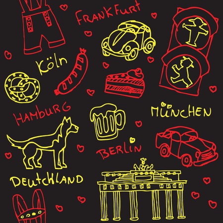 German symbols and icons seamless patternのイラスト素材