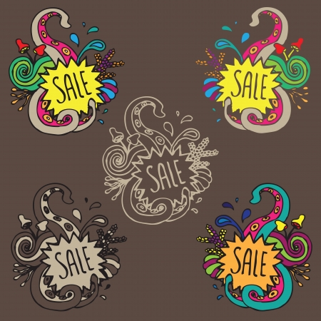 sale ornament doodleのイラスト素材