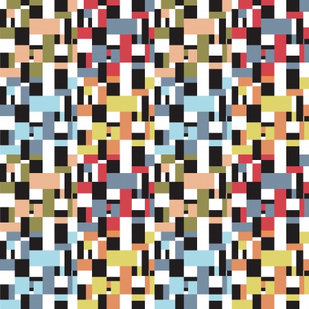 Seamless retro fifties abstract square patternのイラスト素材