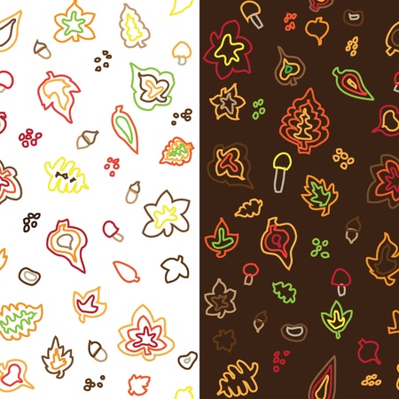 seamless retro fifties autumn stroke vector patternのイラスト素材