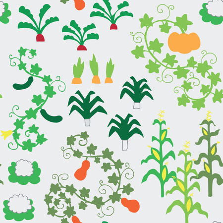Seamless vegetable garden patternのイラスト素材