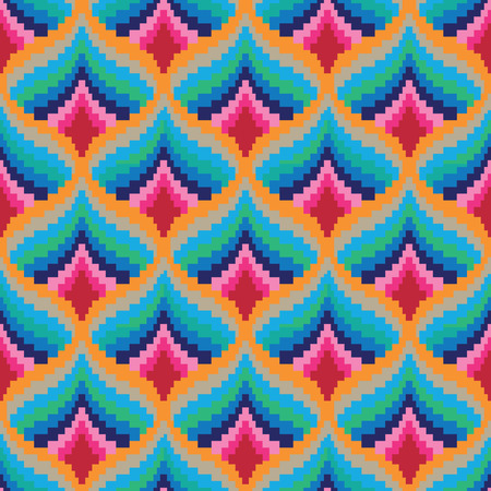 Seamless retro pixel game patternのイラスト素材