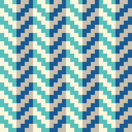 Seamless abstract blue geometric pixel arrow pattern in vectorのイラスト素材