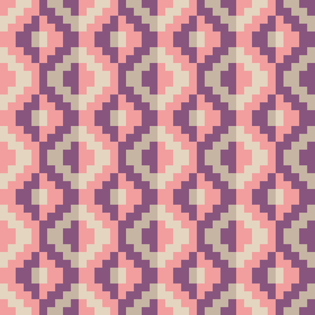 Seamless pink abstract pixel pattern geomatricのイラスト素材