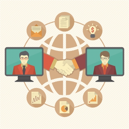 Conceptual illustration of business cooperationのイラスト素材