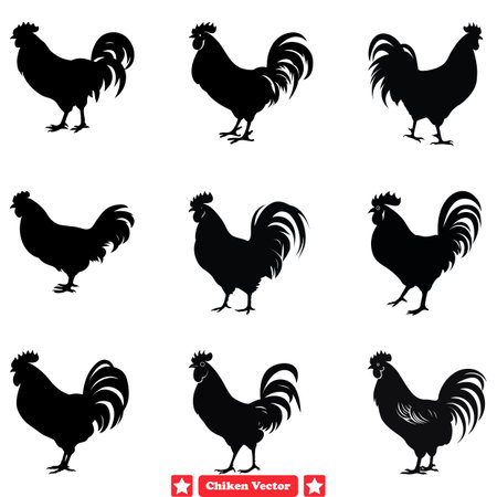 Hen House Harmony Charming Chicken Silhouette Assortmentのイラスト素材