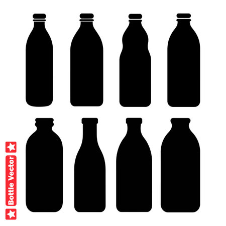 Crafted Bottle Silhouette Designs Elevate Your Visuals with Sleek Graphicsのイラスト素材