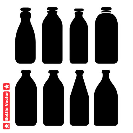 Bottle Silhouette Bundle Explore Endless Possibilities for Your Creative Venturesのイラスト素材