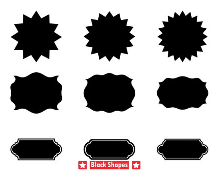 Sleek Geometry Vector Pack Clean and Versatile Silhouette Elementsのイラスト素材