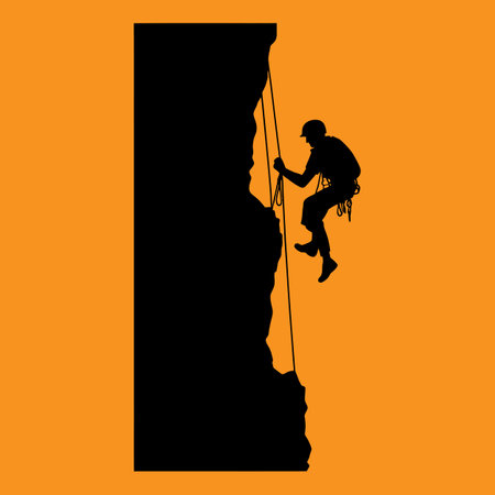 Scaling the Heights Bold Climber Silhouettes Set for Adventurous Designsのイラスト素材