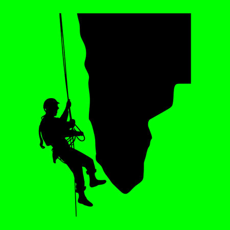 Climbers Quest Dynamic Silhouette Set for Adventure Designsのイラスト素材