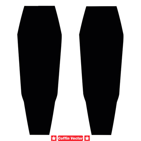 Haunted Coffin Collection Ghostly Vector Silhouettes for Horror Games, Mystery Stories, and Thrilling Graphicsのイラスト素材