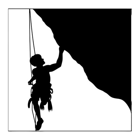 Vertical Ventures Adventurous Climber Silhouettes Set for Bold Creationsのイラスト素材