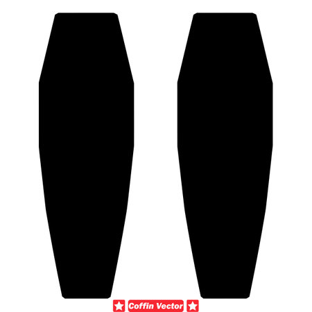 Mysterious Coffin Shapes Intriguing Vector Silhouettes Perfect for Dark Fantasy Art and Gothic Illustrationsのイラスト素材