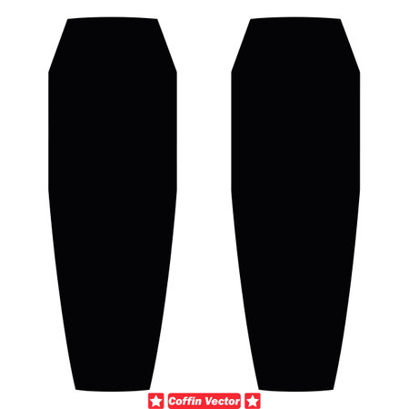 Minimalist Coffin Set Clean Vector Silhouettes Suitable for Modern Branding, Editorial Design, and Contemporary Artのイラスト素材