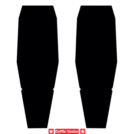 Coffin Canvas Artistic Vector Silhouettes Ready for Digital Painting, Mixed Media Art, and Surrealist Creationsのイラスト素材