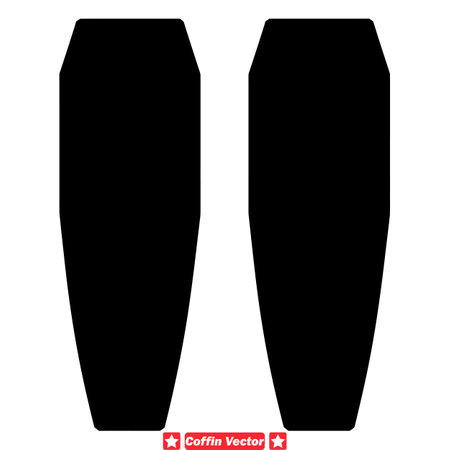 Gothic Coffin Collection Detailed Vector Silhouettes Ideal for Halloween Invitations and Horror Movie Postersのイラスト素材