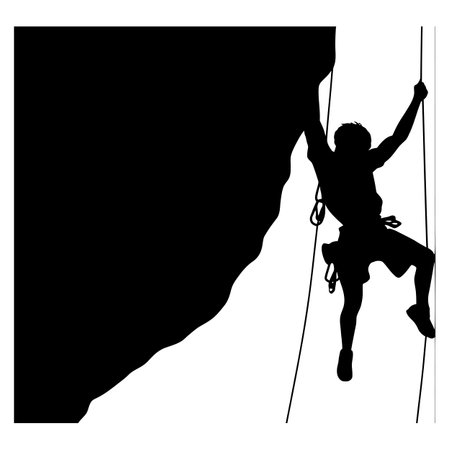 Ascent Adventures Thrilling Climber Silhouette Set for Outdoor Designsのイラスト素材