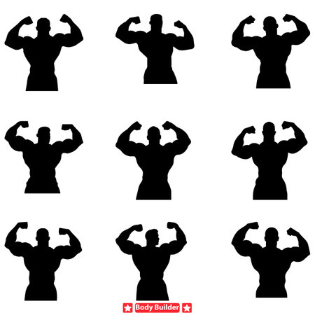 Muscle Mania HighQuality Bodybuilder Vector Collection for Sportswear Brandsのイラスト素材