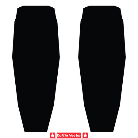 Vintage Coffin Vector Set Classic Silhouettes for Halloween Decorations, Horror Themes, and Spooky Designsのイラスト素材