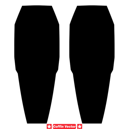 Elegant Coffin Collection Stylish Silhouette Set for Gothic Themes, Halloween, and Dark Art Projectsのイラスト素材